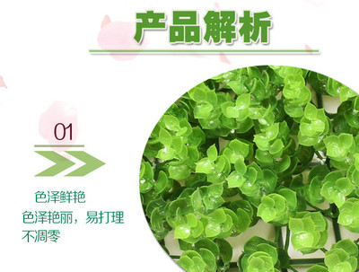 厂家批发仿真植物墙背景墙草坪塑料假草皮绿色尤加利米兰背景装饰